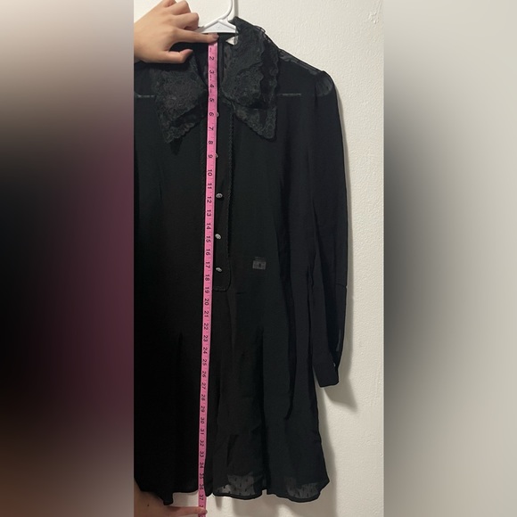 Zara black dot mesh romper with jewel buttons and lace collar - Picture 11 of 16